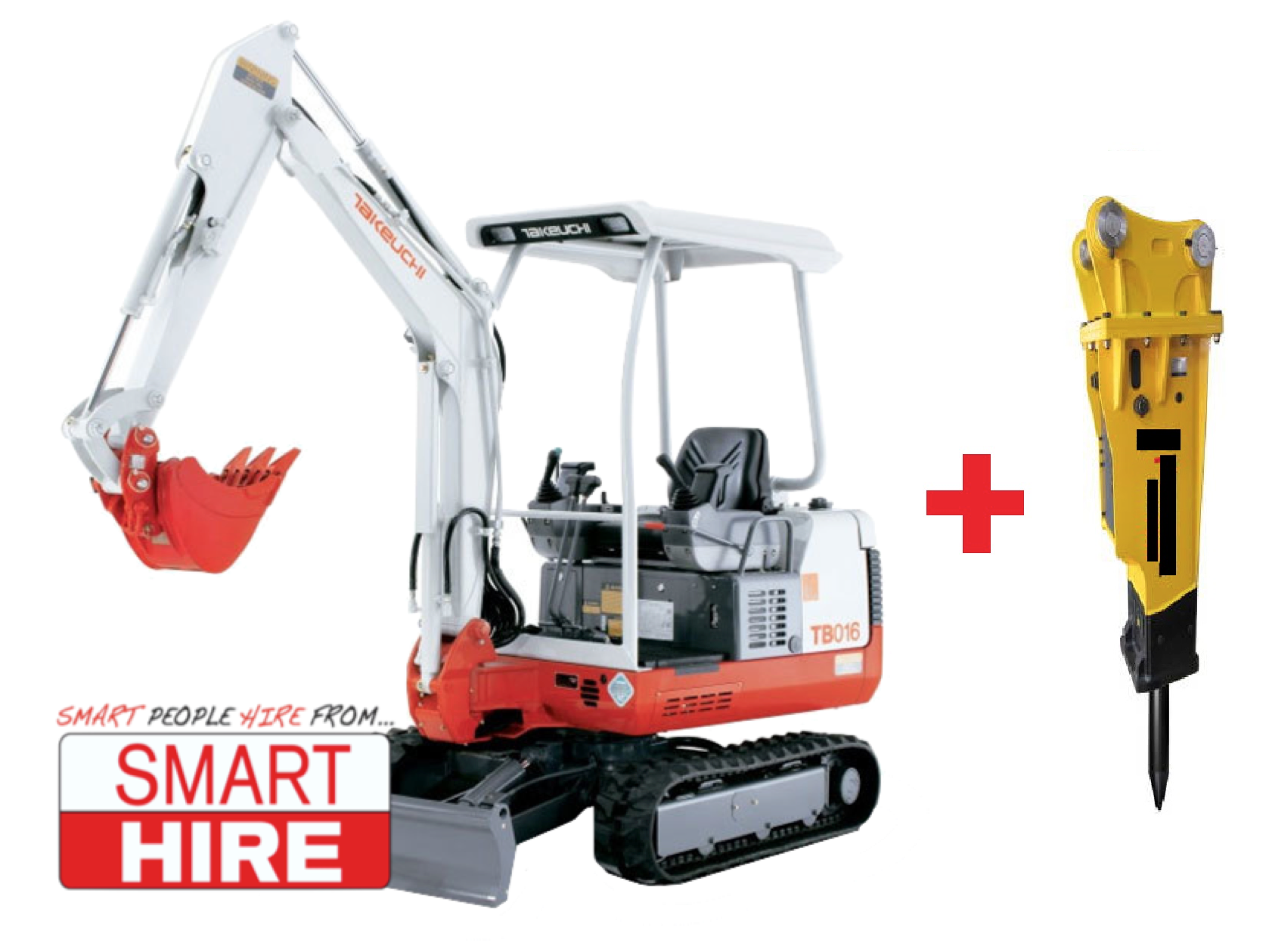 Mini Excavator with Jack Hammer Hire Melbourne Carnegie Equipment Hire